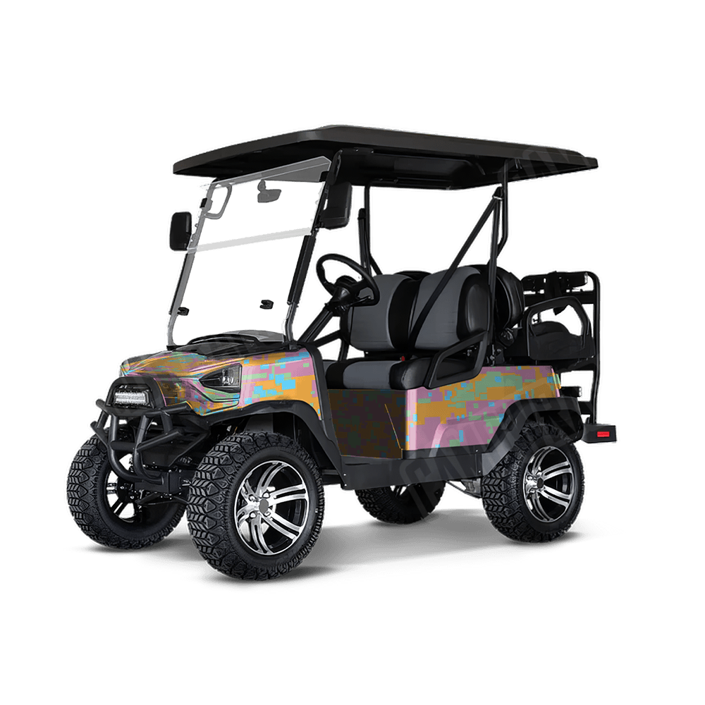 Large Digital Sherbert Golf Cart Camo Vinyl Wrap