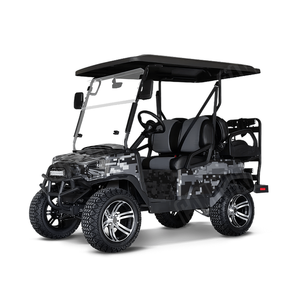 Large Digital Urban Night Golf Cart Camo Vinyl Wrap