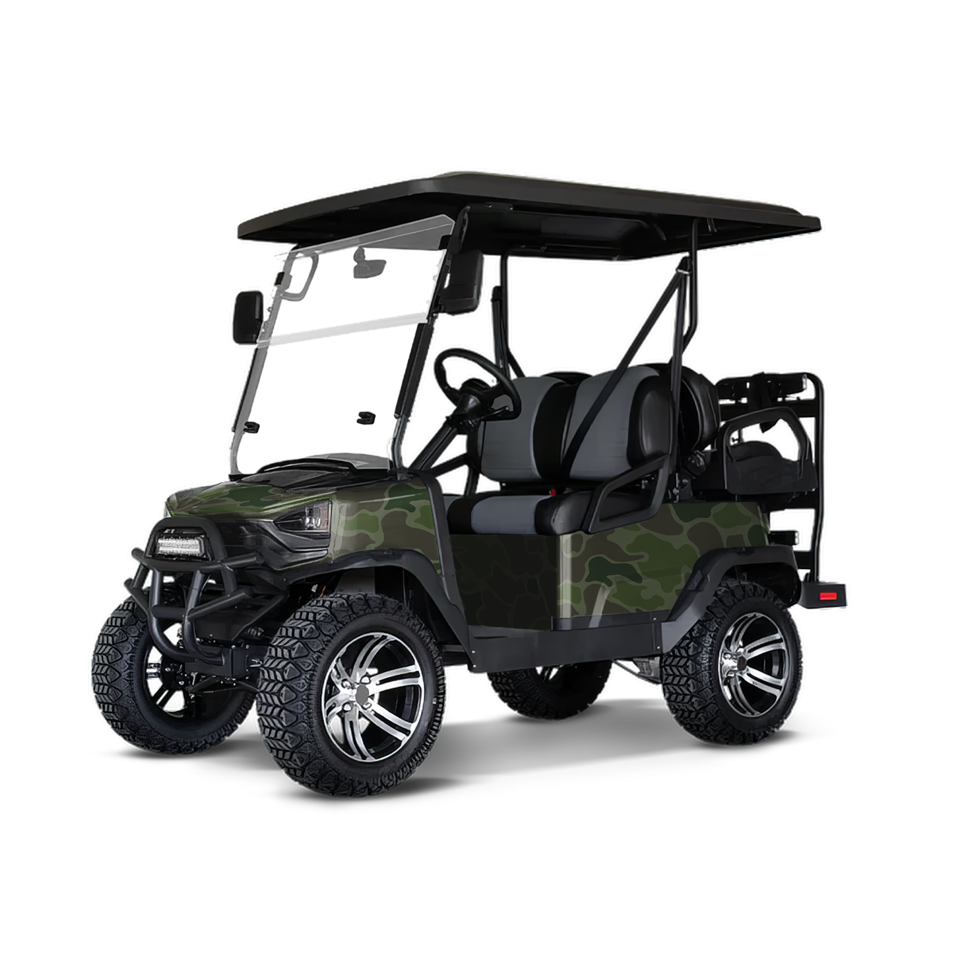 Old School Duck Army Dark Green Golf Cart Wraps
