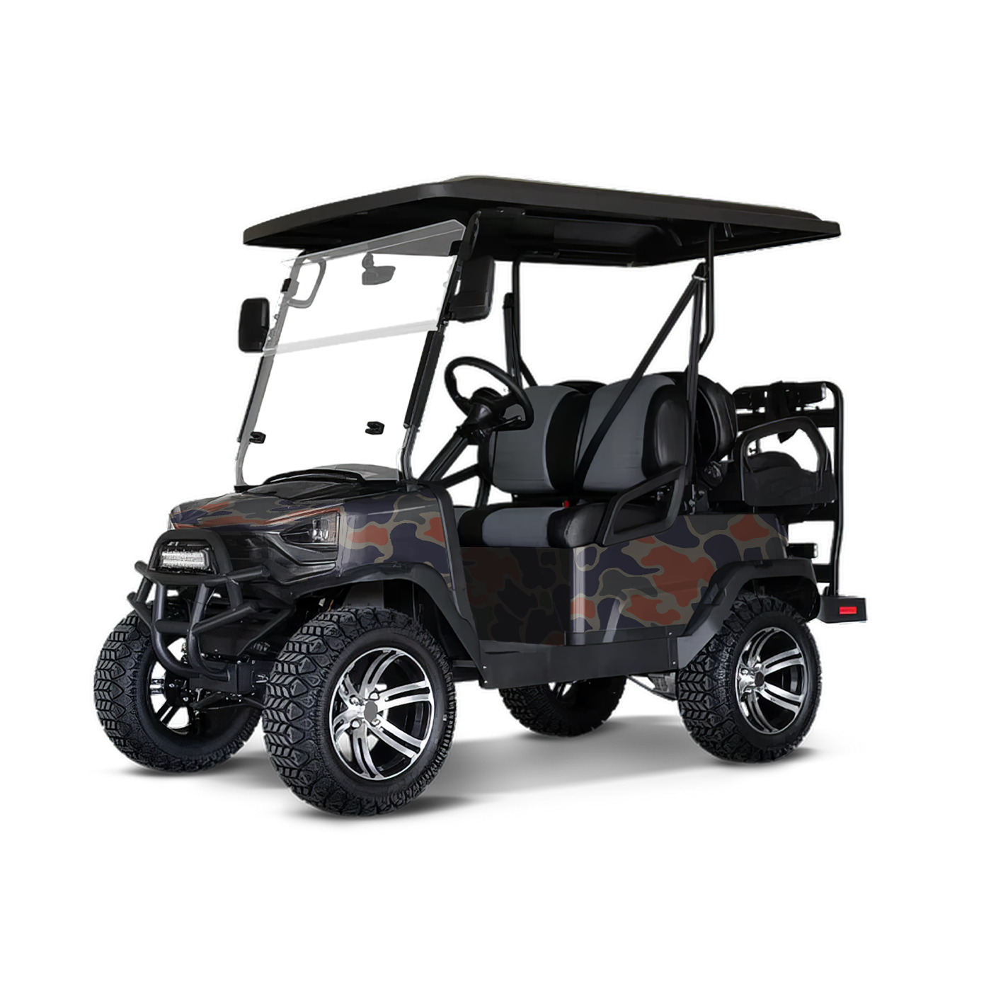 Old School Duck Blue Copper Golf Cart Wraps