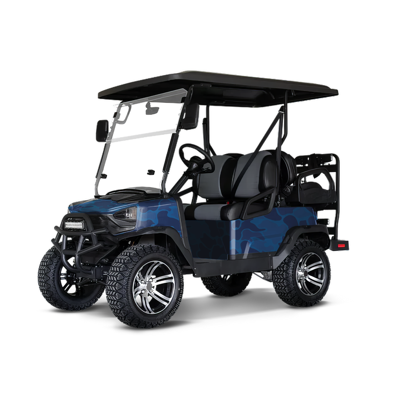 Old School Duck Elite Blue Golf Cart Wraps