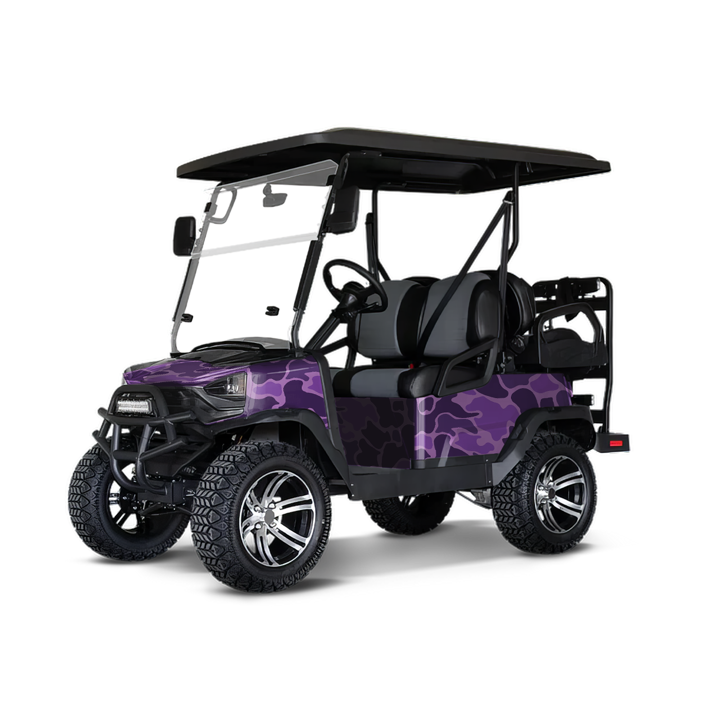 Old School Duck Elite Purple Golf Cart Wraps