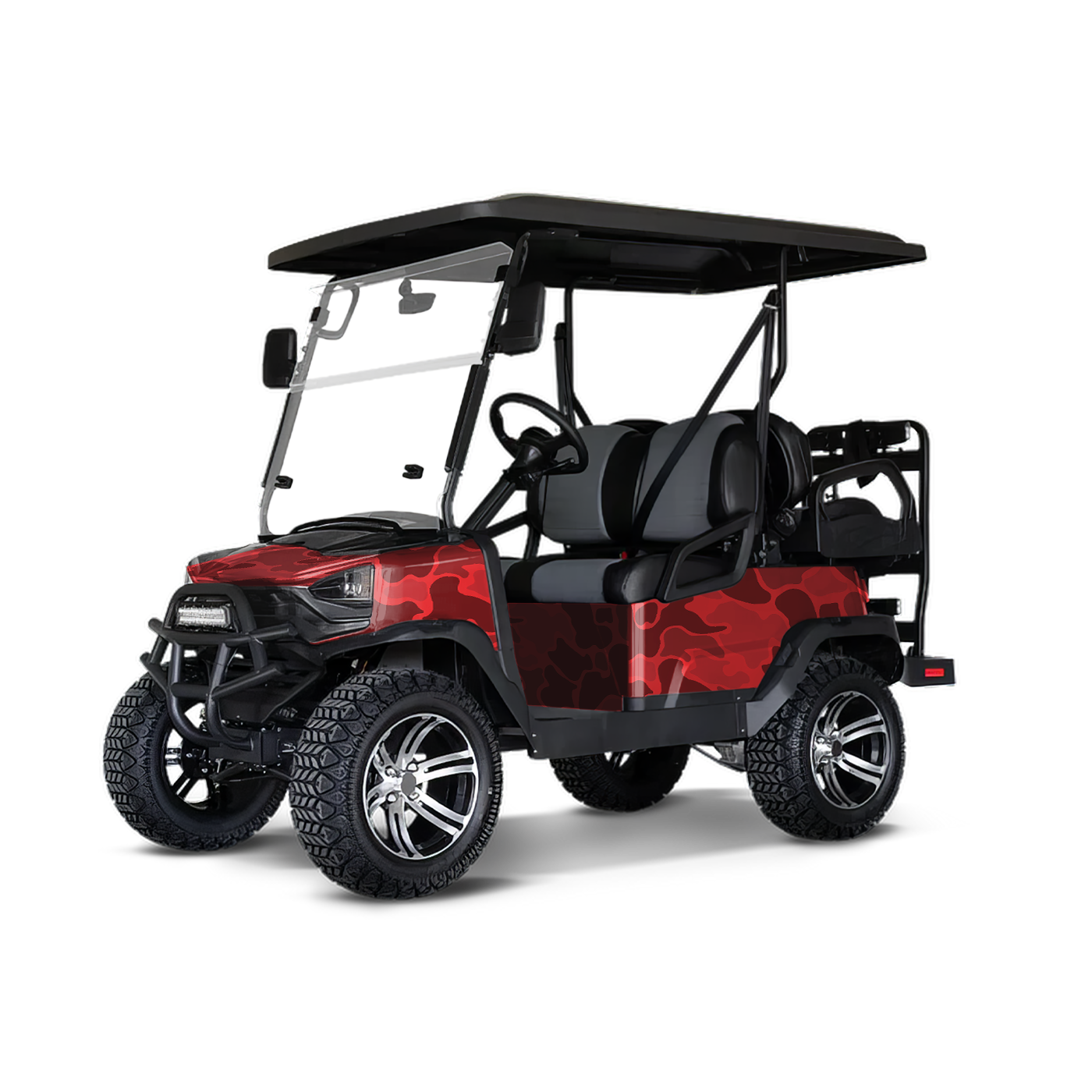 Old School Duck Elite Red Golf Cart Wraps