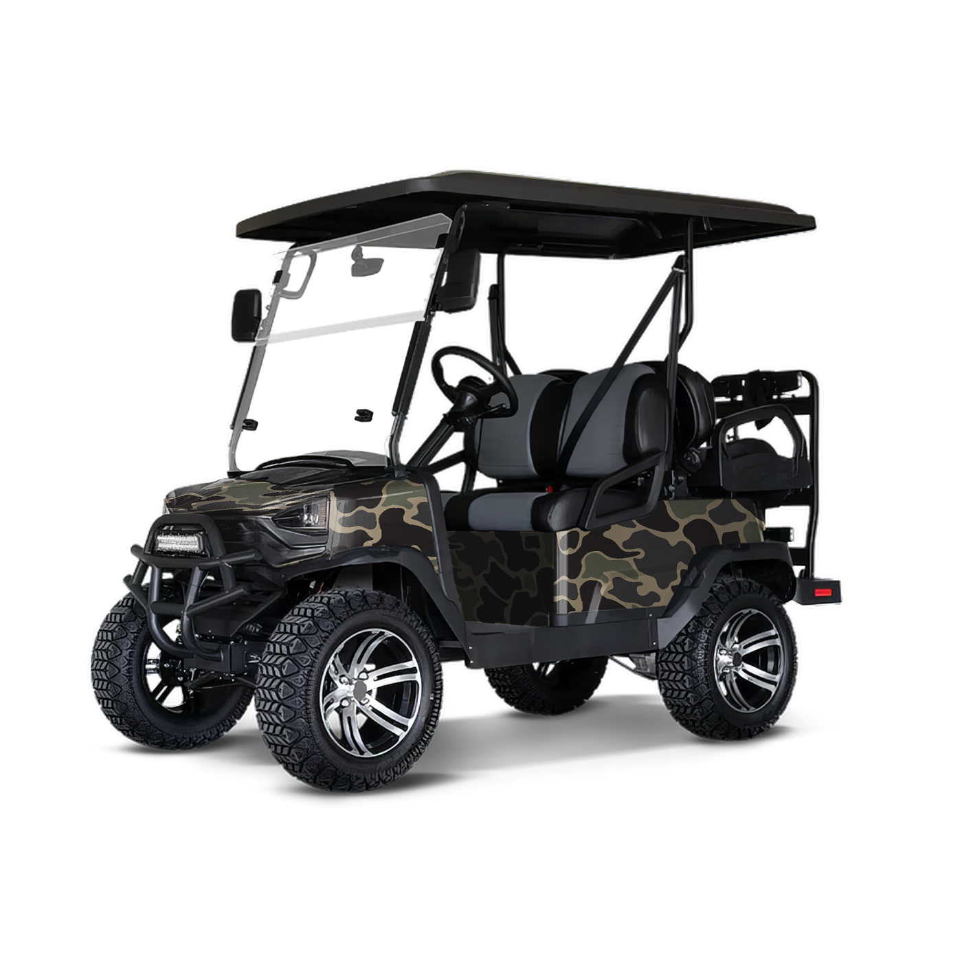 Old School Duck Militant Charcoal Golf Cart Wraps