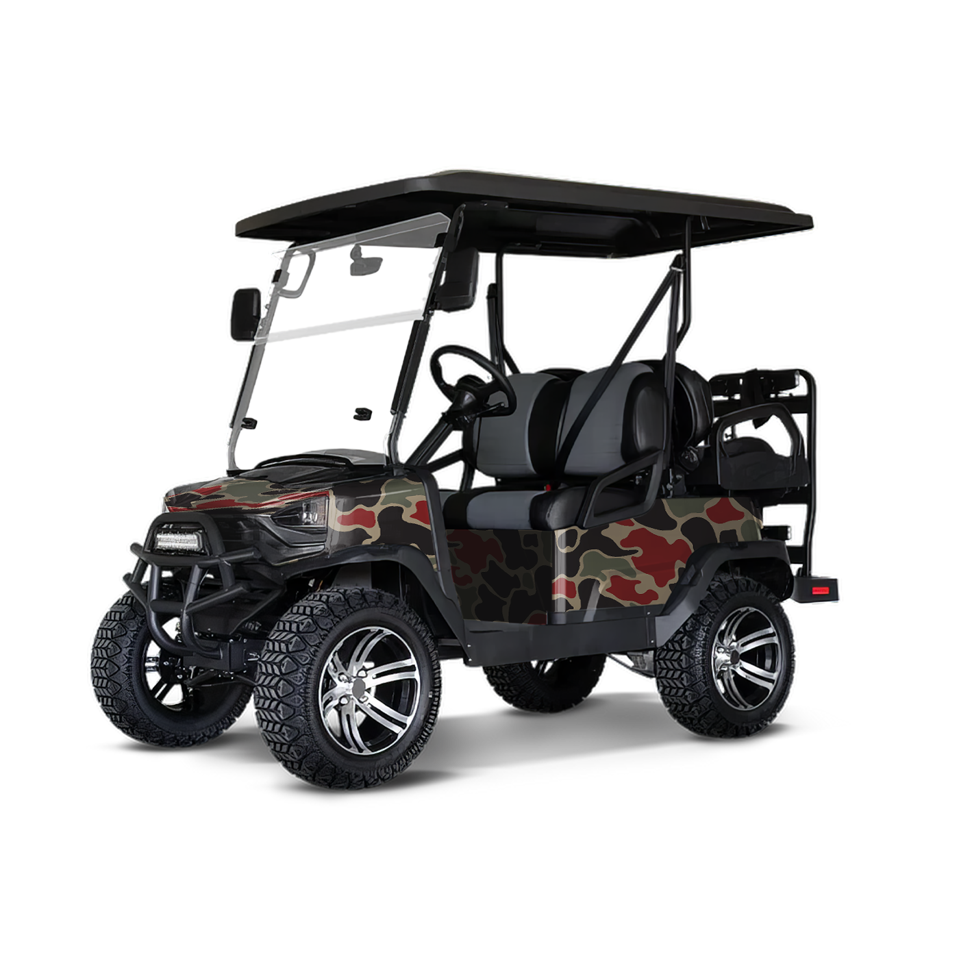 Old School Duck Militant Red Golf Cart Wraps
