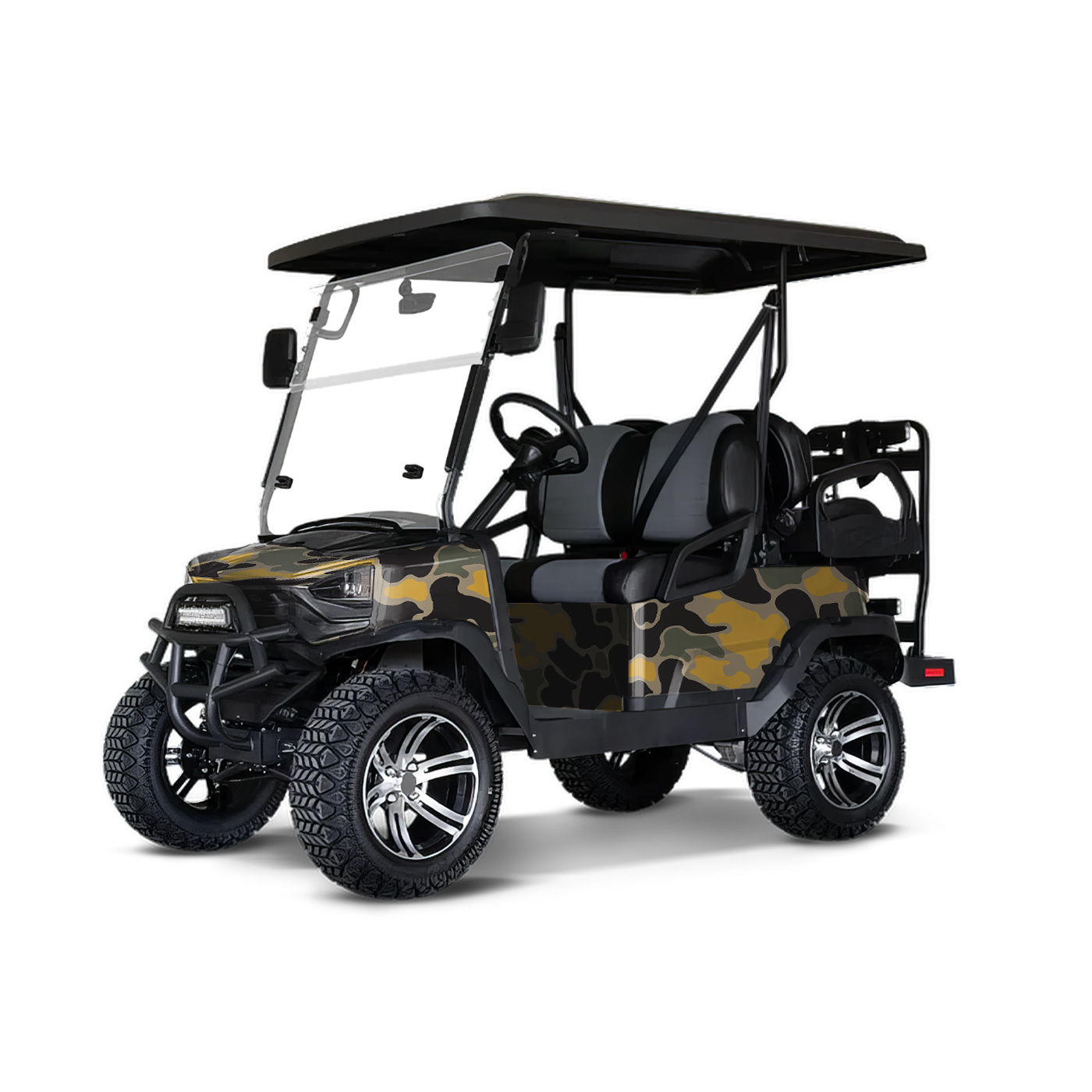 Old School Duck Militant Yellow Golf Cart Wraps