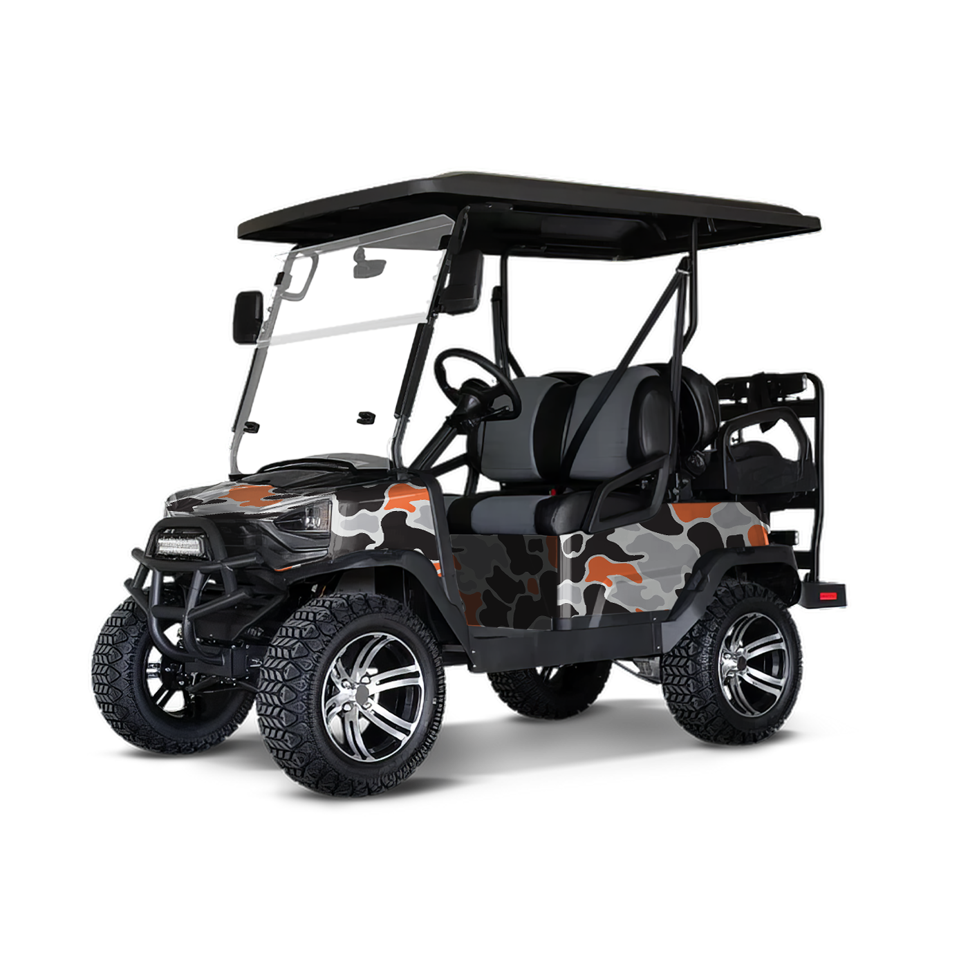 Old School Duck Orange Tiger Golf Cart Wraps