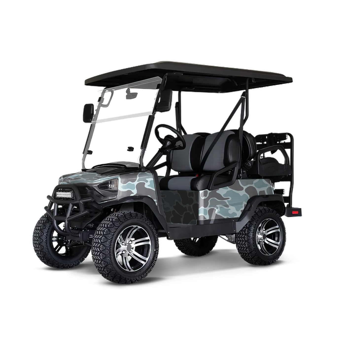Old School Duck Overcast Golf Cart Wraps