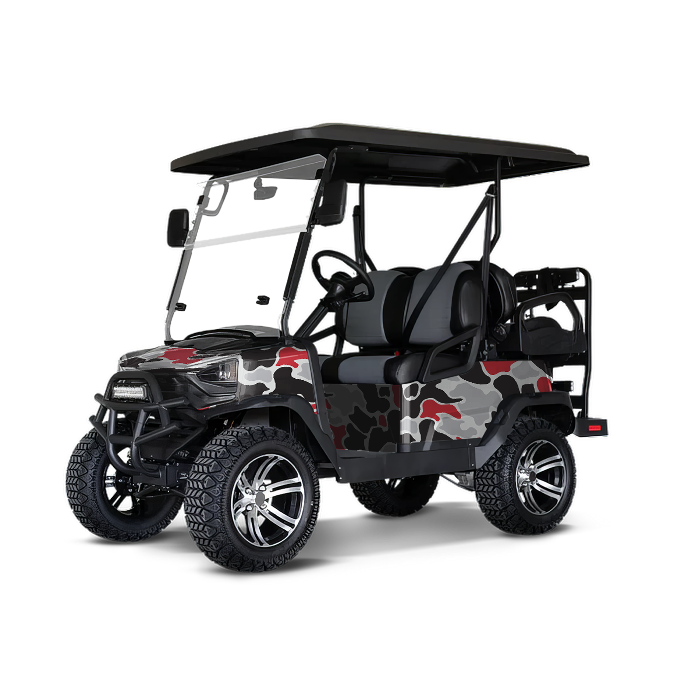 Old School Duck Red Tiger Golf Cart Wraps