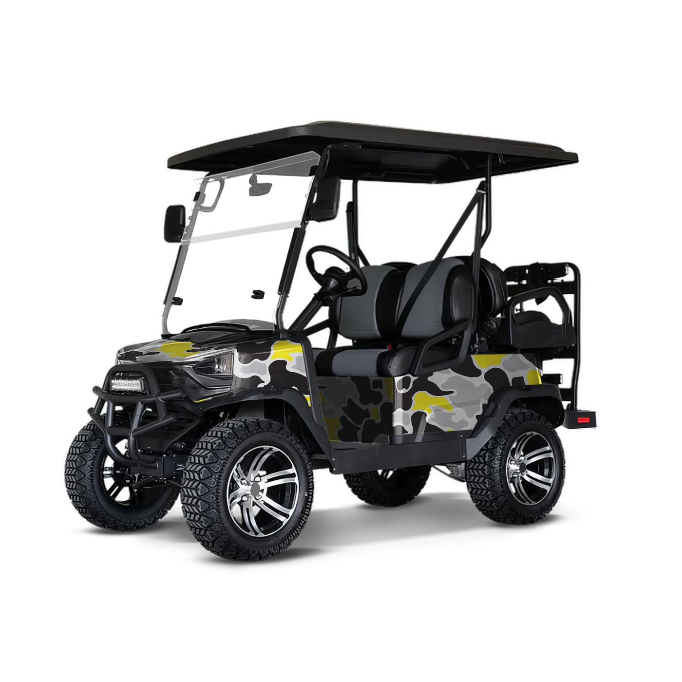Old School Duck Yellow Tiger Golf Cart Wraps