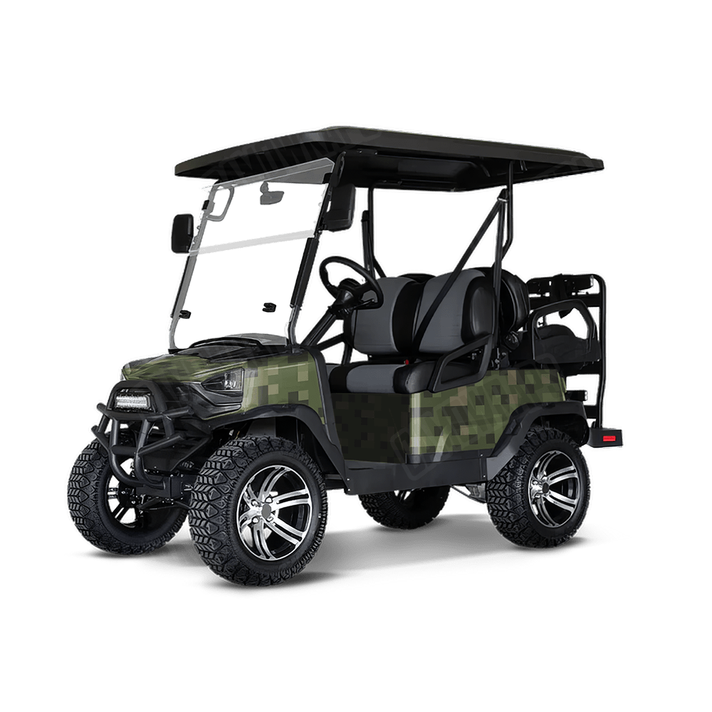 Pixel Army Green Golf Cart Wraps