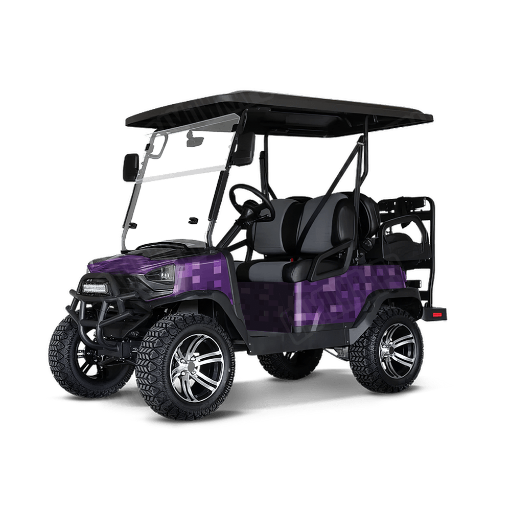 Pixel Elite Purple Golf Cart Wraps