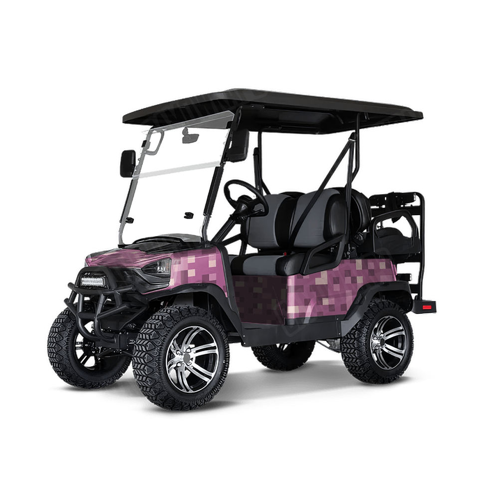 Pixel Floral Golf Cart Wraps