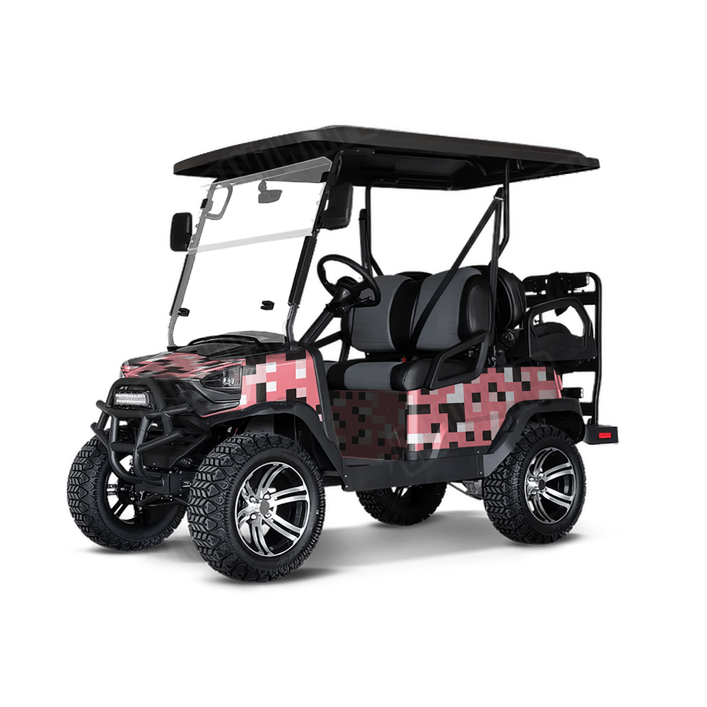 Pixel Pink Golf Cart Wraps