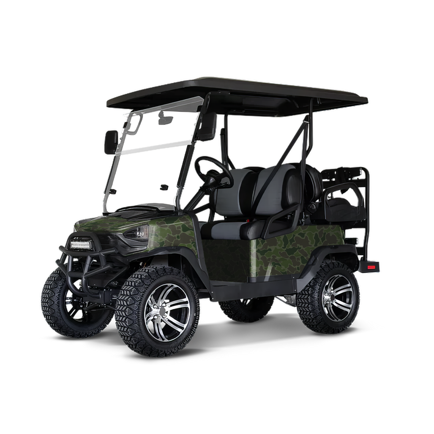 Old School Duck Army Dark Green Golf Cart Wraps
