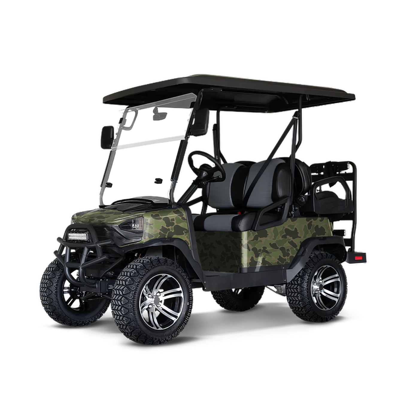 Old School Duck Army Green Golf Cart Wraps