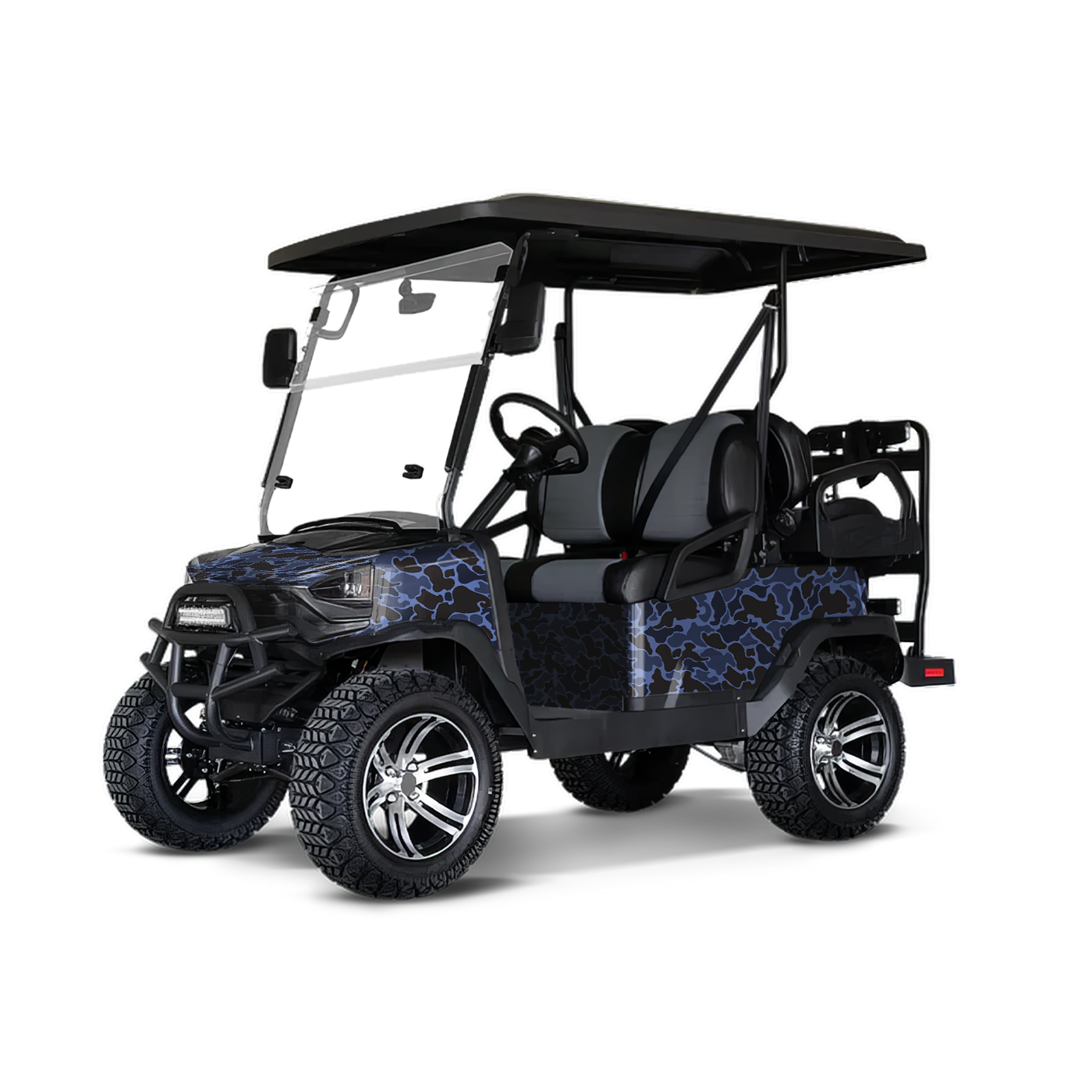 Old School Duck Blue Midnight Golf Cart Wraps