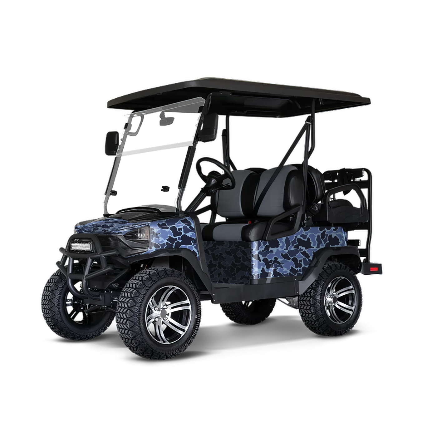 Old School Duck Blue Urban Night Golf Cart Wraps