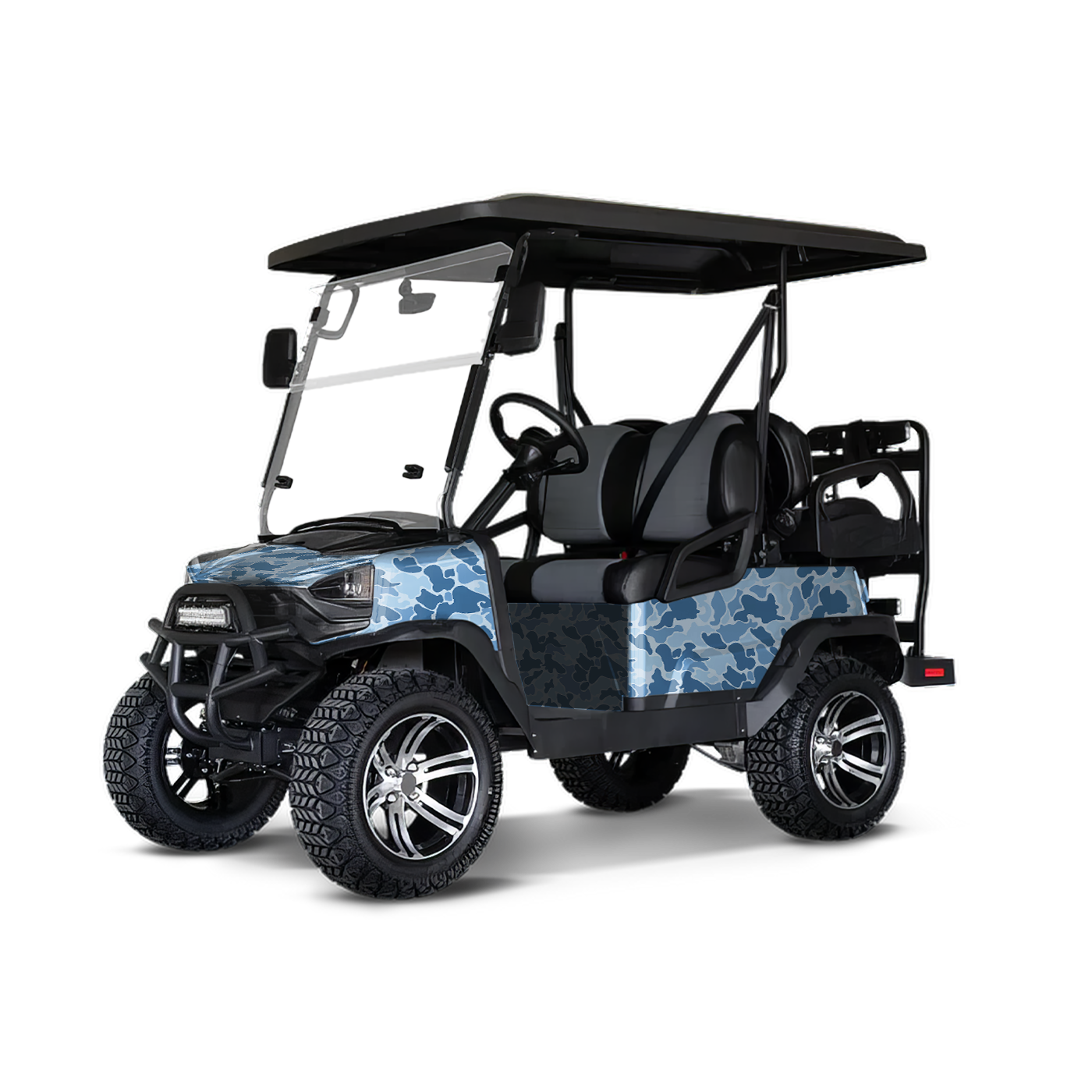 Old School Duck Cool Blue Golf Cart Wraps