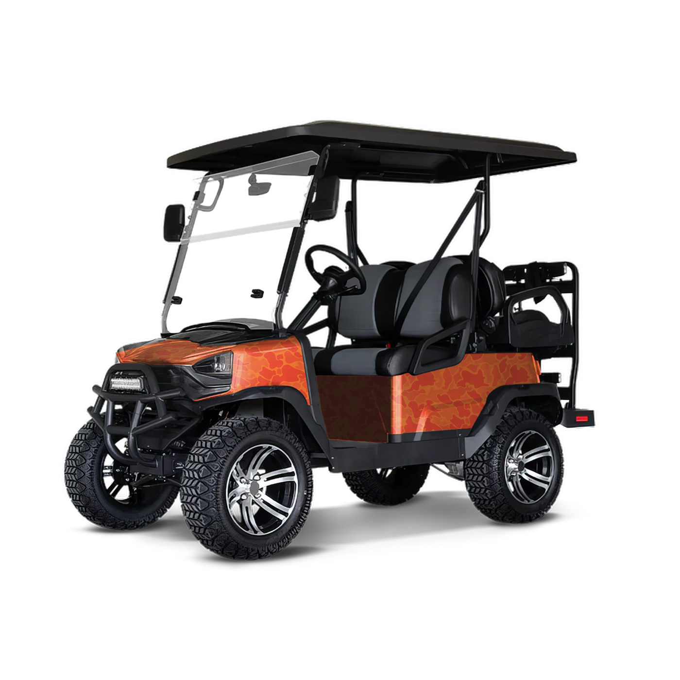 Old School Duck Elite Orange Golf Cart Wraps