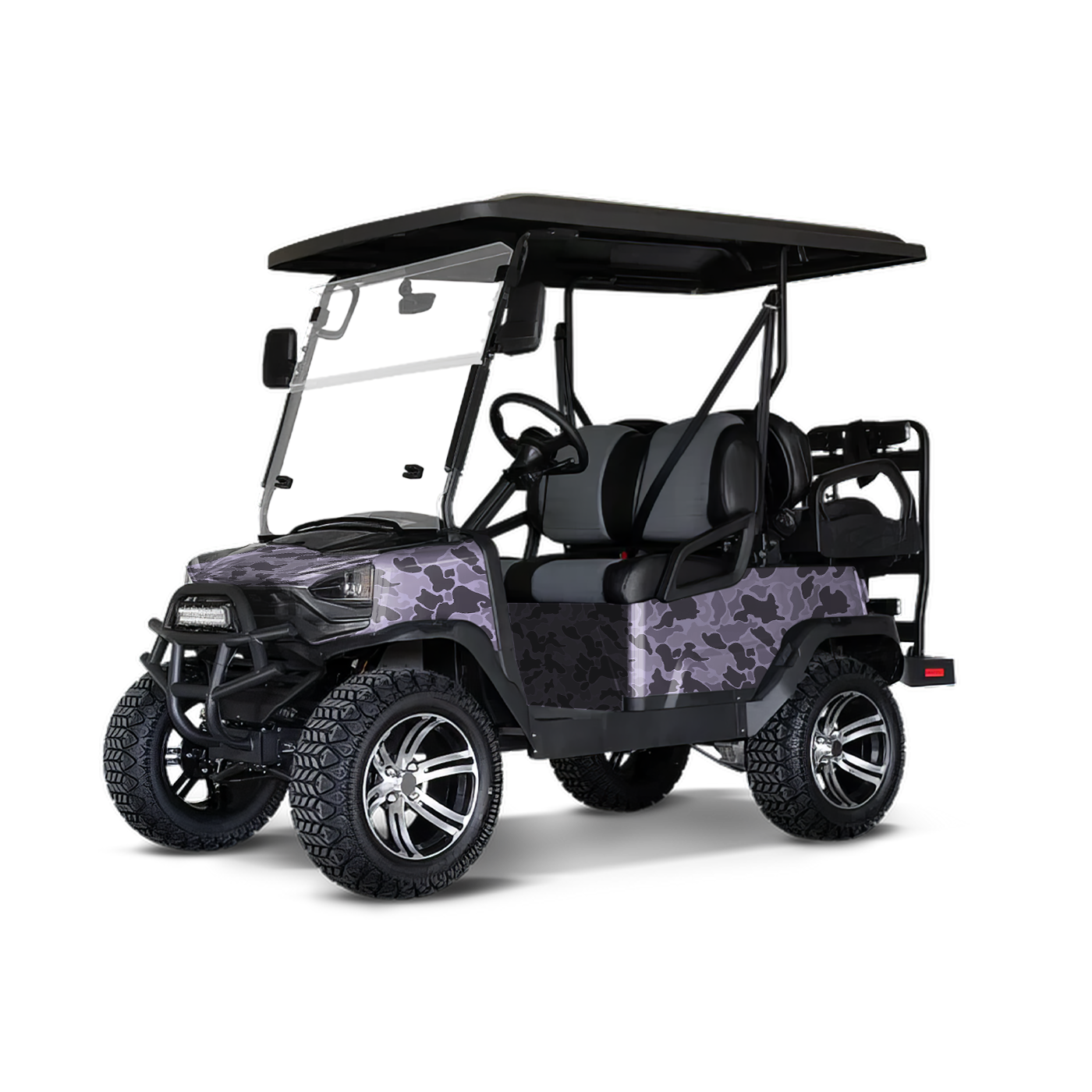 Old School Duck Lilac Golf Cart Wraps