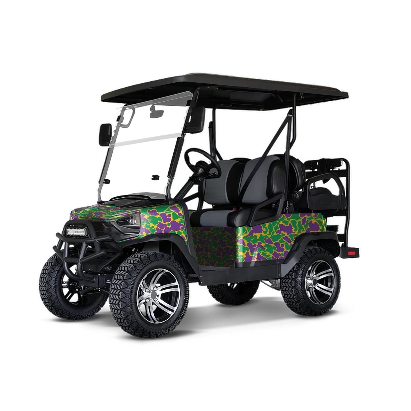 Old School Duck Mardi Gras Golf Cart Wraps