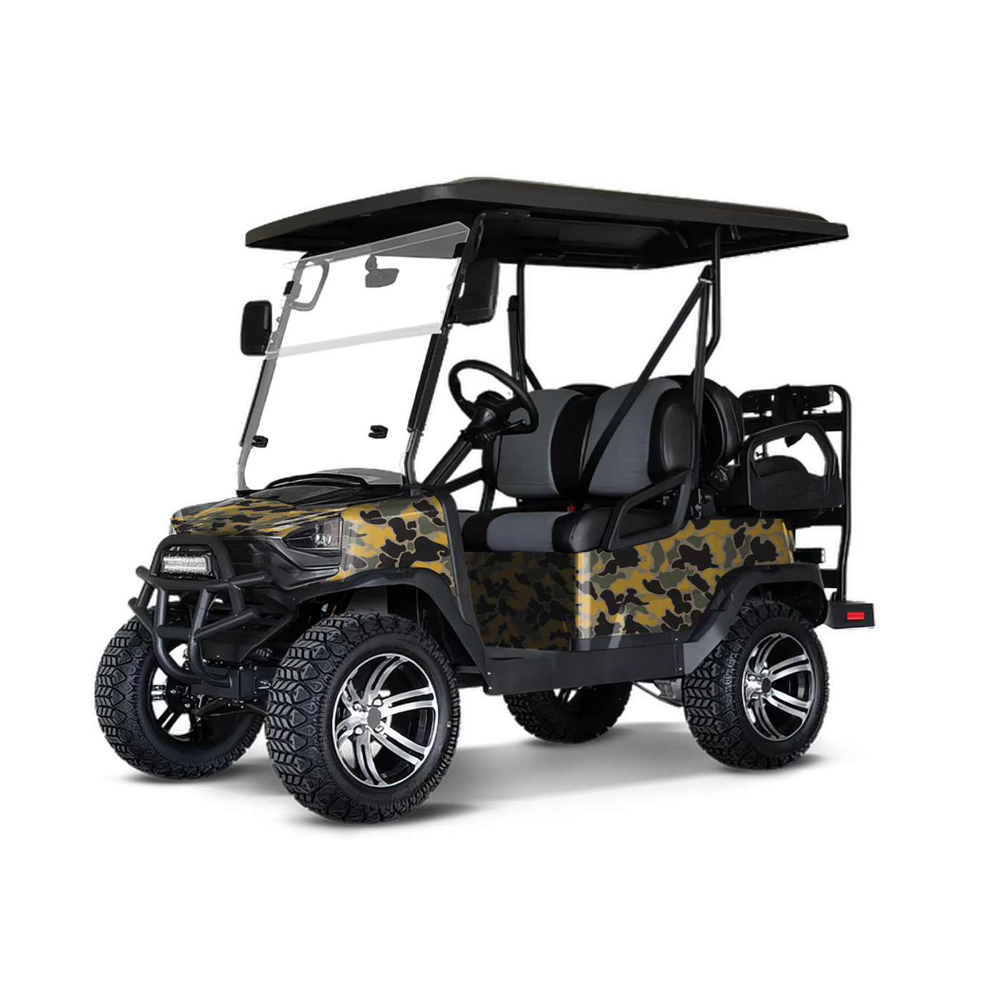Old School Duck Militant Yellow Golf Cart Wraps