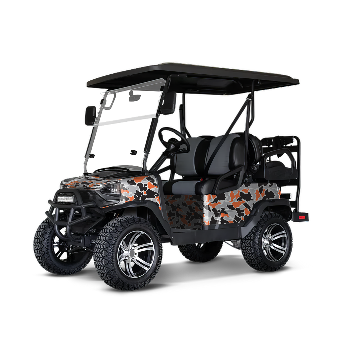 Old School Duck Orange Tiger Golf Cart Wraps
