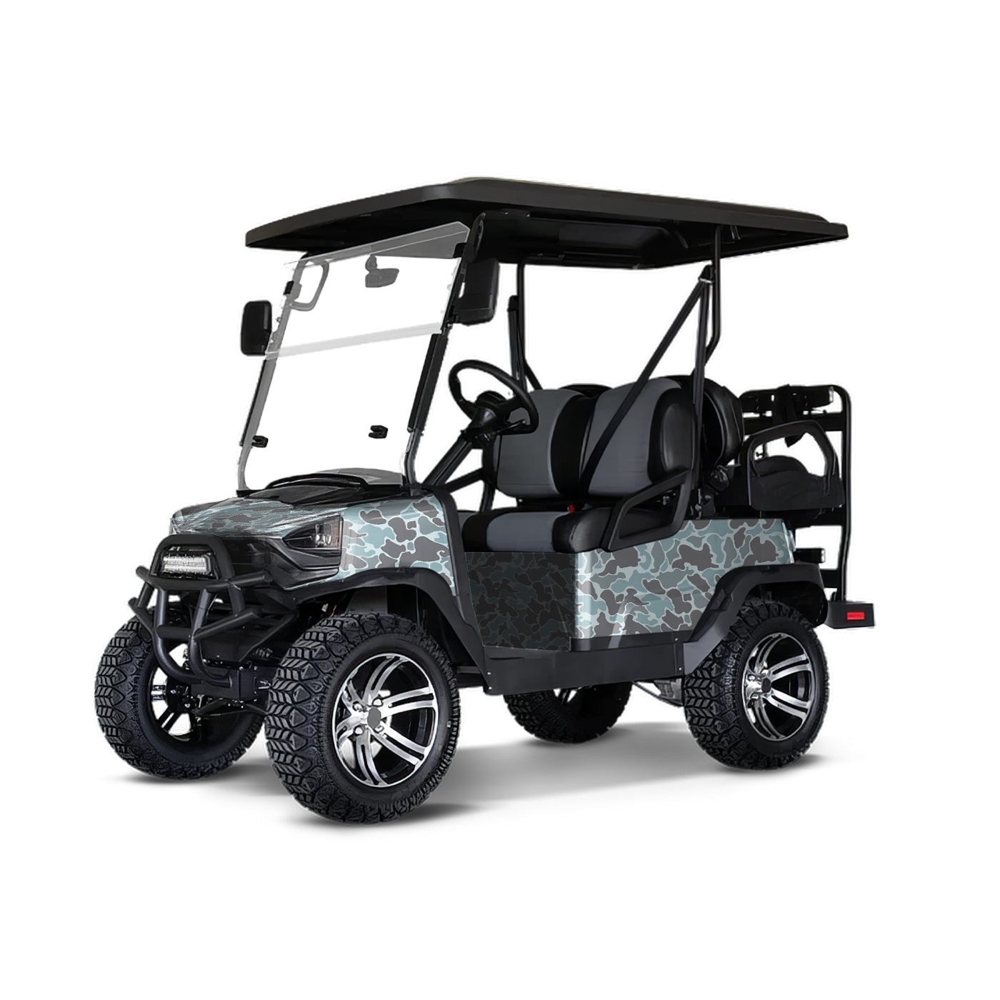 Old School Duck Overcast Golf Cart Wraps