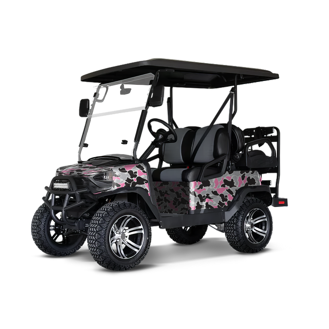 Old School Duck Pink Tiger Golf Cart Wraps