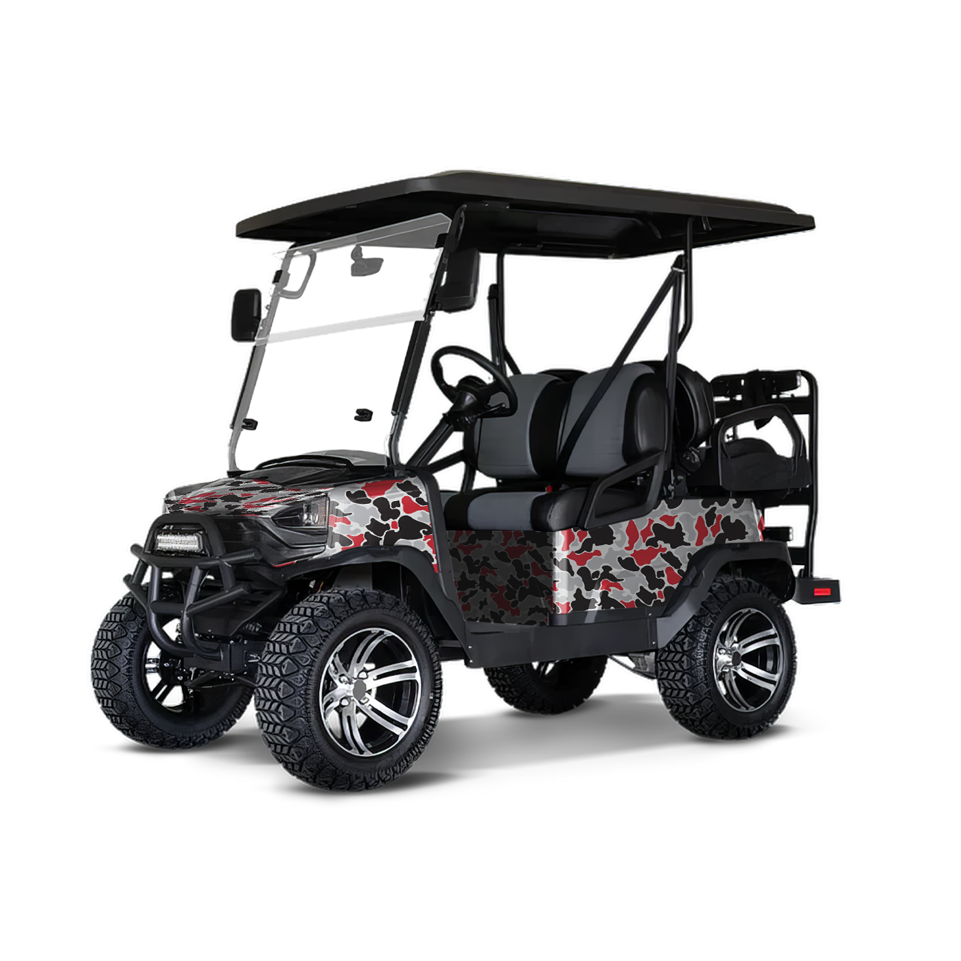 Old School Duck Red Tiger Golf Cart Wraps