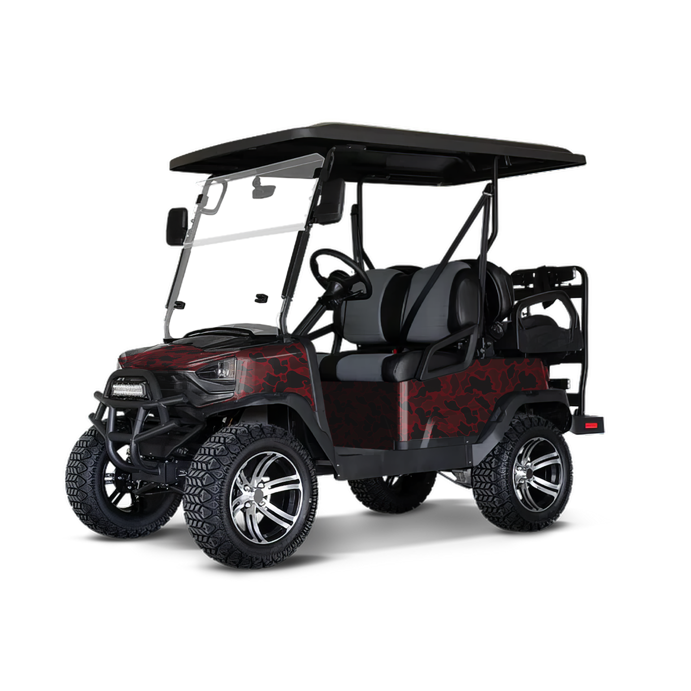 Old School Duck Vampire Red Golf Cart Wraps