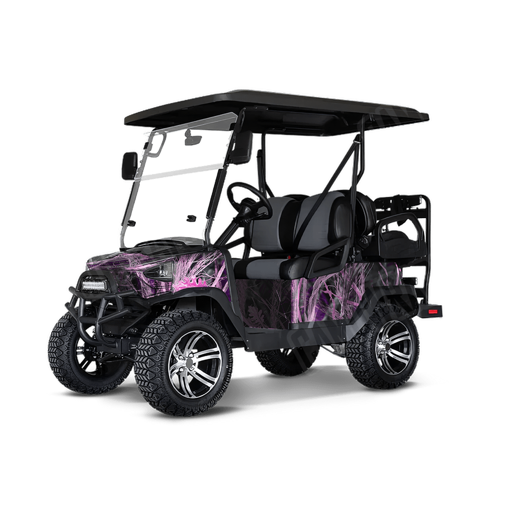 Nature Dry Grassland Pink Golf Cart Camo Vinyl Wrap