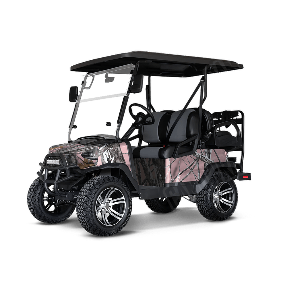 Nature Pink Snowstorm Golf Cart Camo Vinyl Wrap