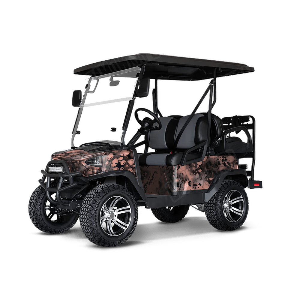 Pulse Coral Camo Golf Cart Vinyl Wrap