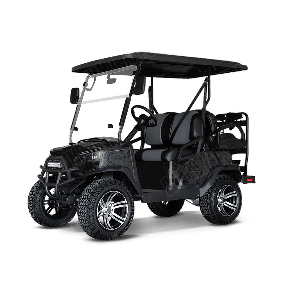 Realtree WAV3 Black Camo Golf Cart Vinyl Wrap