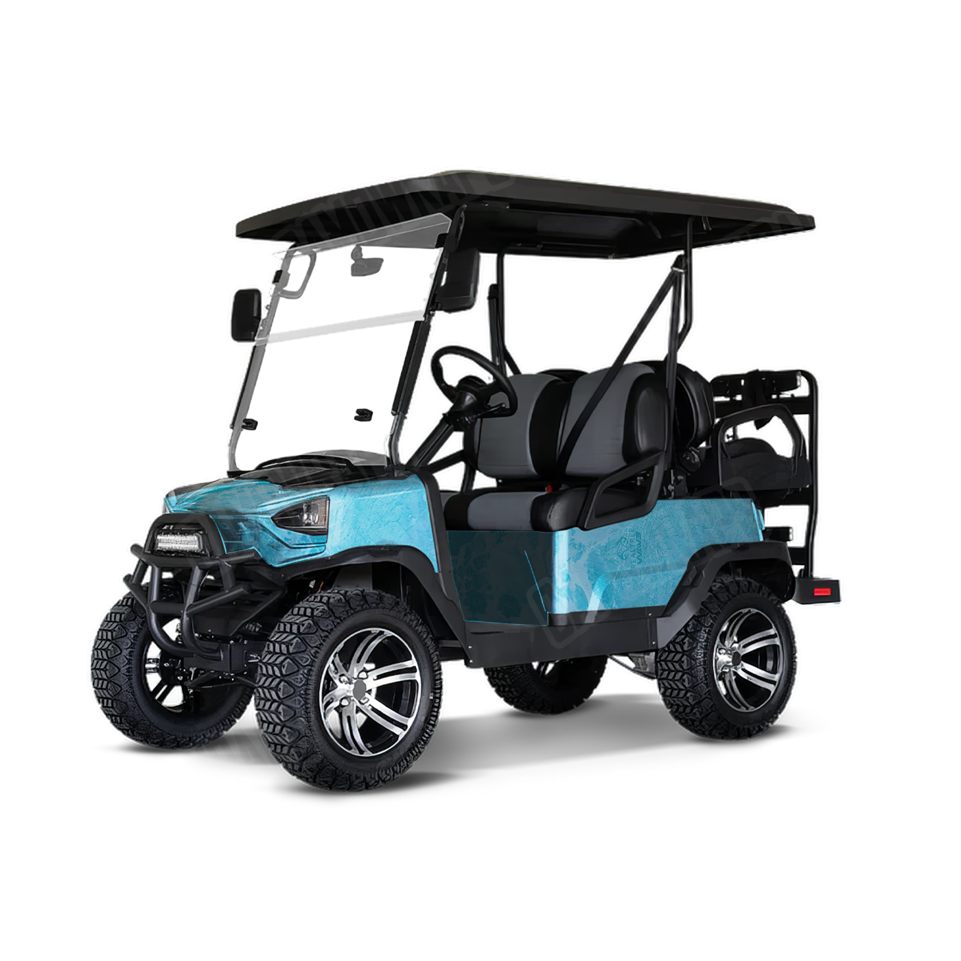Realtree WAV3 Light Blue Golf Cart Camo Vinyl Wrap