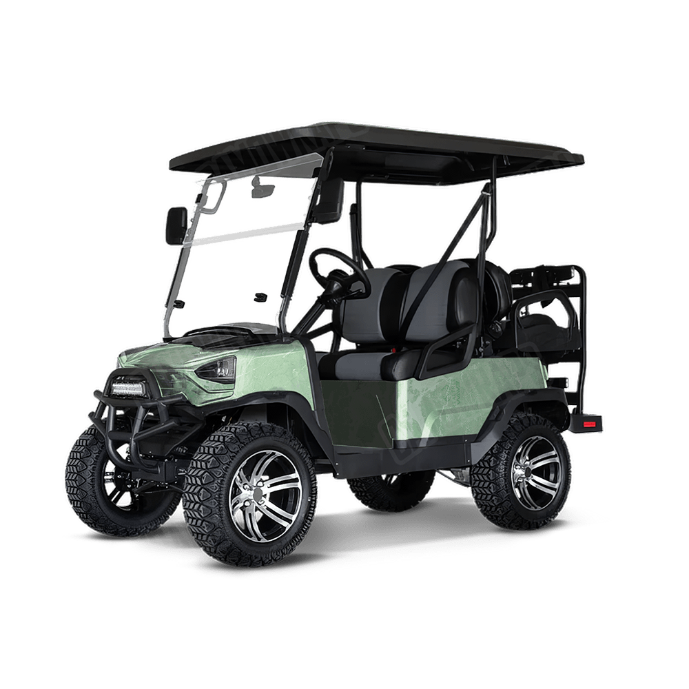 Realtree WAV3 Lime Green Camo Golf Cart Vinyl Wrap