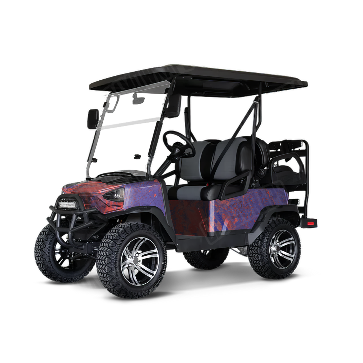Realtree WAV3 Red Blue Golf Cart Camo Vinyl Wrap
