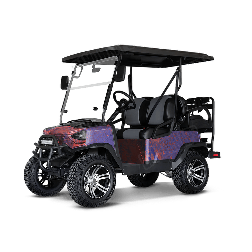 Realtree WAV3 Red Blue Camo Golf Cart Vinyl Wrap