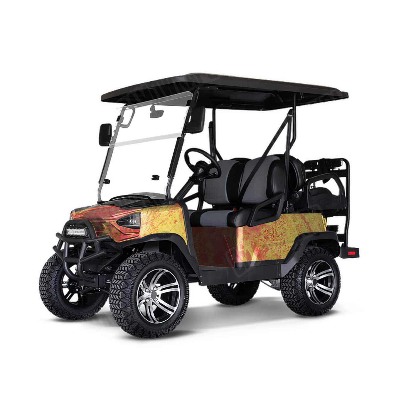 Realtree WAV3 Solar Blaze Golf Cart Camo Vinyl Wrap