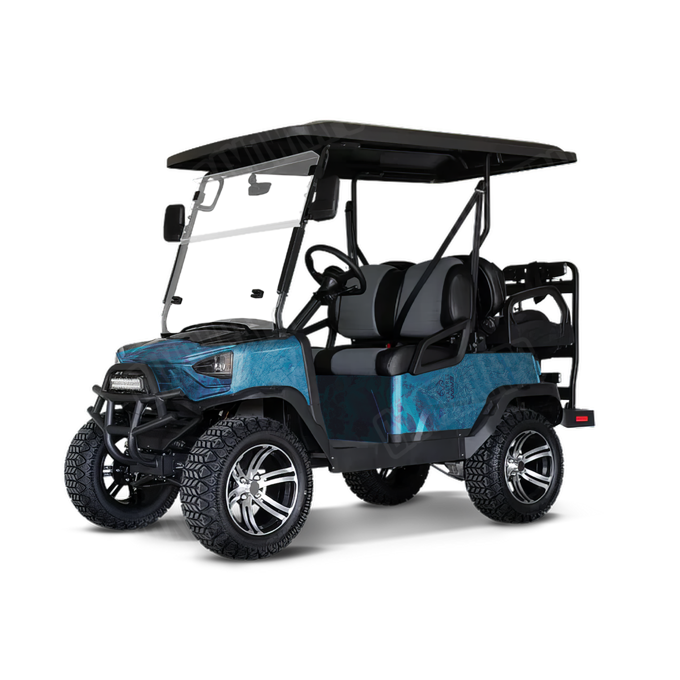 Realtree WAV3 Standard Blue Golf Cart Camo Vinyl Wrap