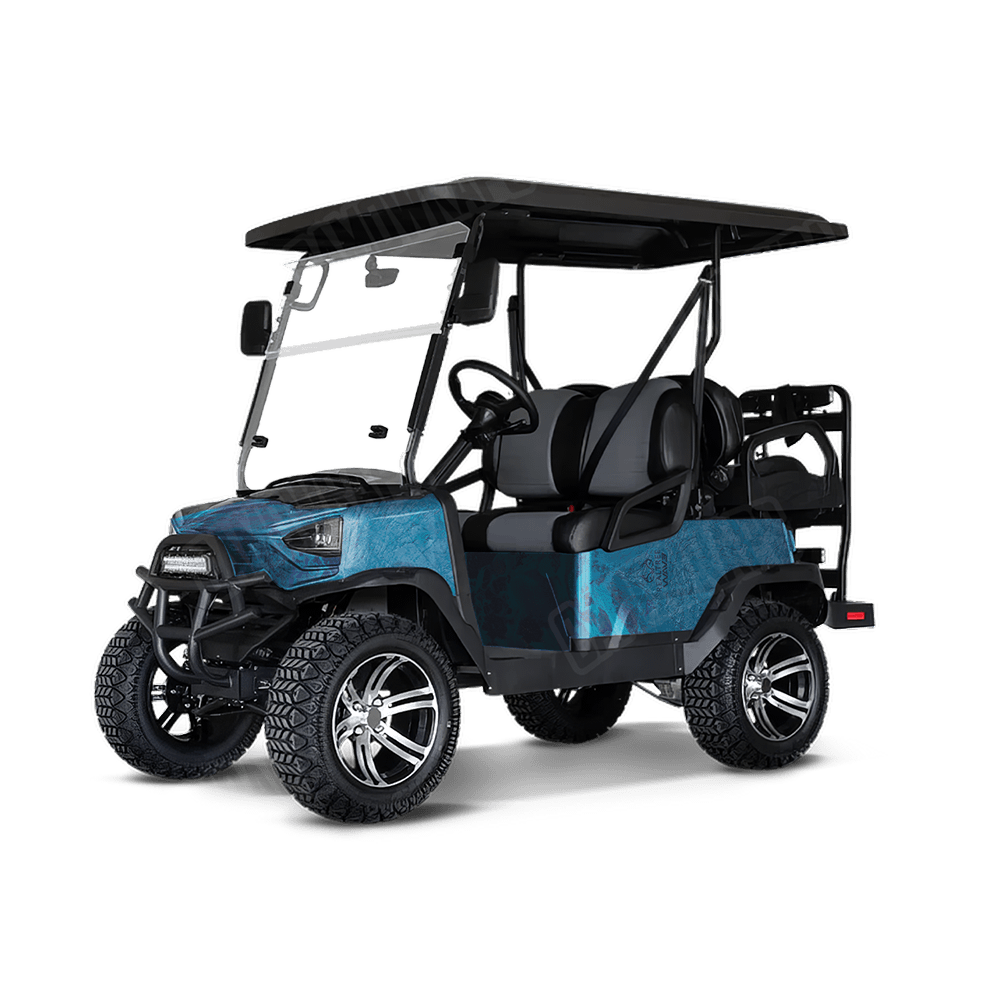 Realtree WAV3 Standard Blue Camo Golf Cart Vinyl Wrap