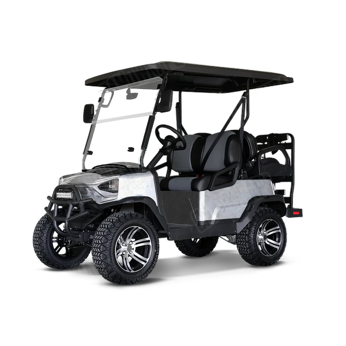 Realtree WAV3 White Golf Cart Camo Vinyl Wrap