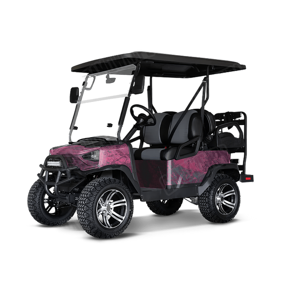 Realtree XTREME Dark Magenta Camo Golf Cart Vinyl Wrap