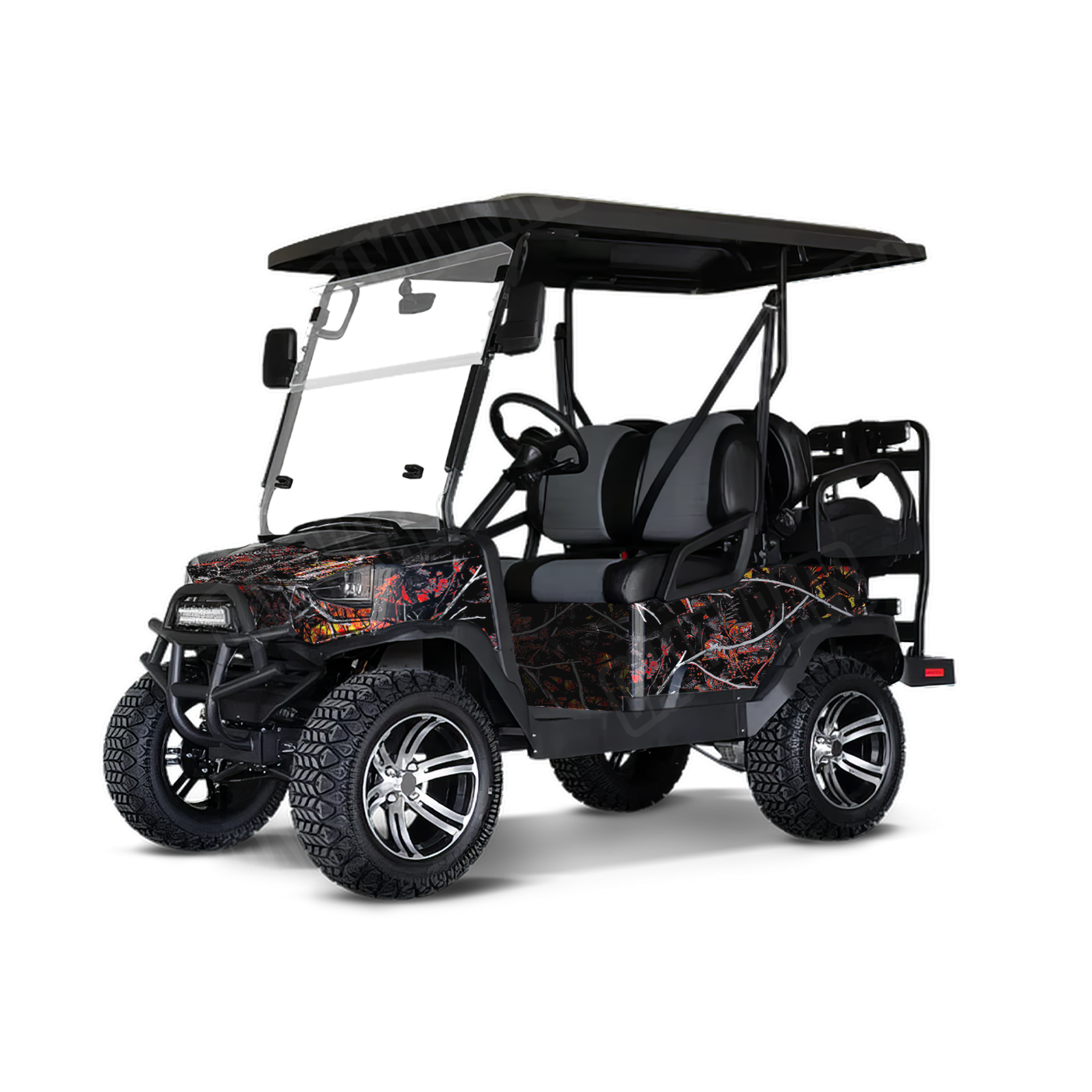 Sirphis Wildfire Golf Cart Camo Vinyl Wrap