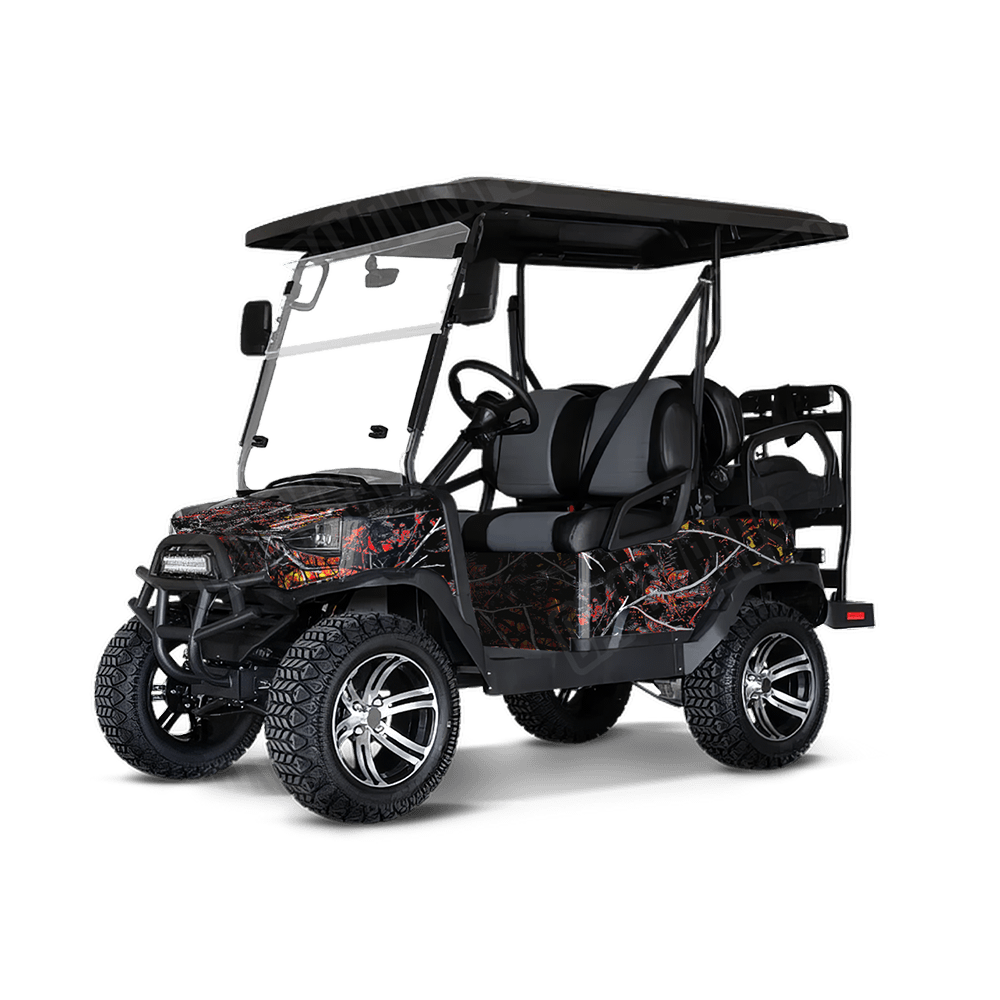 Sirphis Wildfire Camo Golf Cart Vinyl Wrap