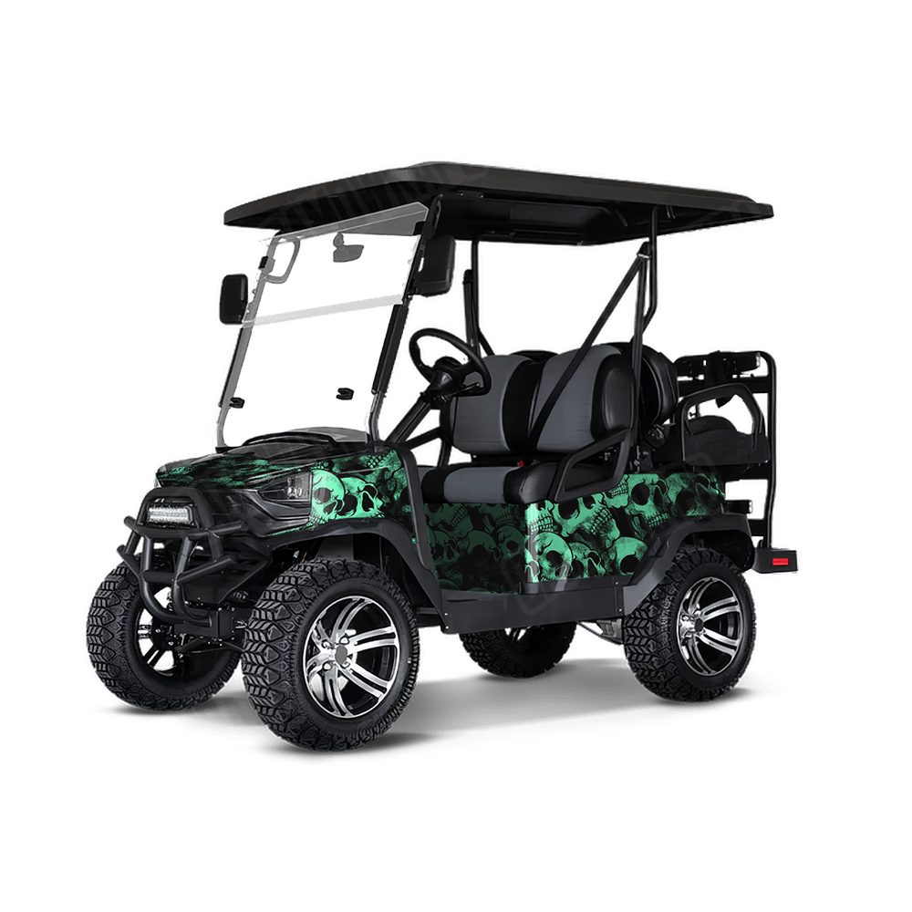Skull Aquamarine Golf Cart Wraps