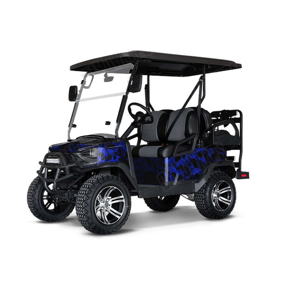 Skull Blue Golf Cart Wraps