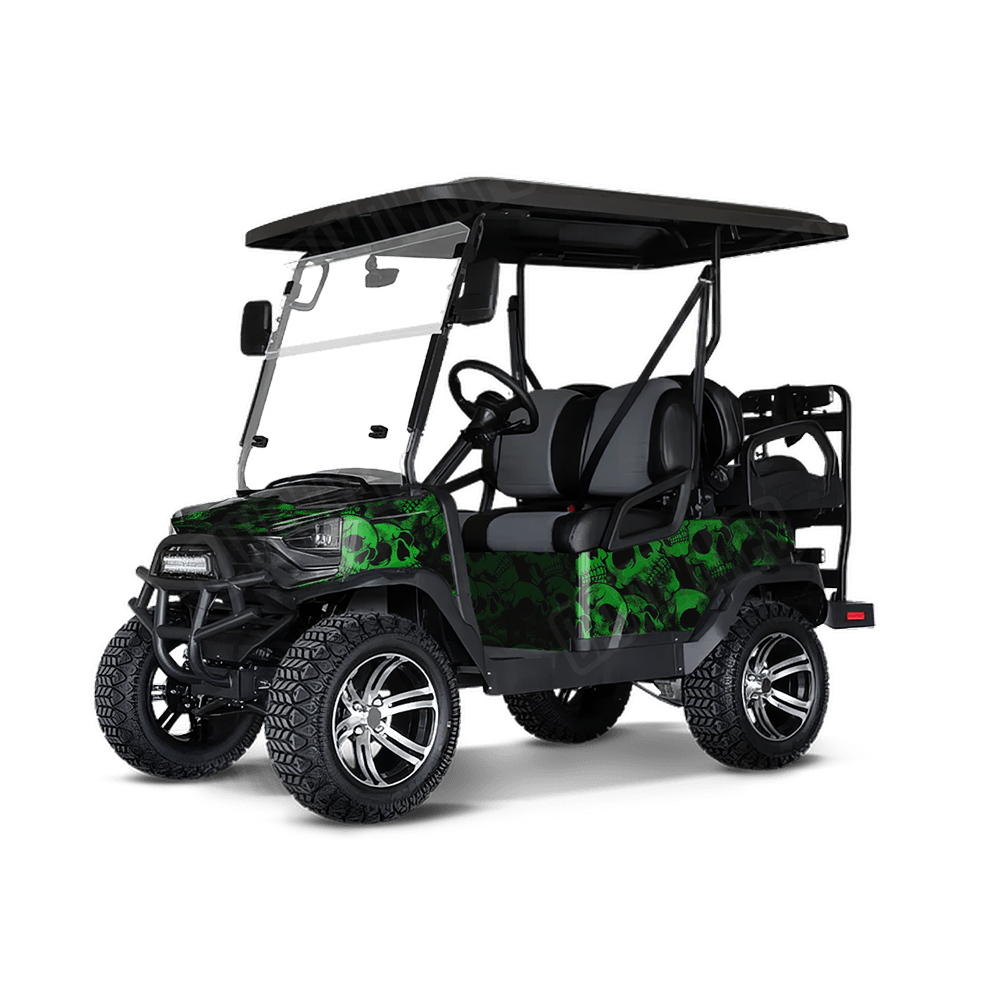 Skull Green Golf Cart Wraps